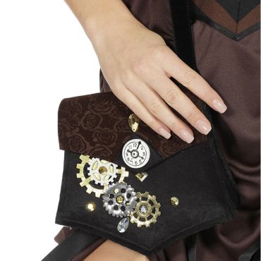 Sac-à-Main Steampunk - Rouages Marron | jourdefete.com Sac-à-Main Steampunk - Rouages Marron | jourdefete.com