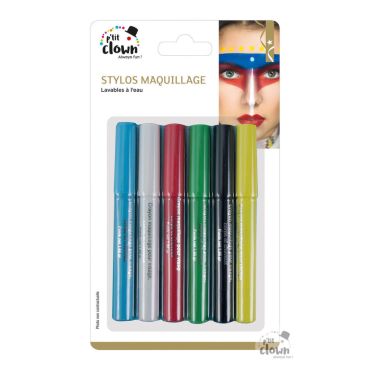 Stylos maquillage lavables à l’eau - set de 6 couleurs vibrantes | jourdefete.com Stylos maquillage lavables à l’eau - set de 6 couleurs vibrantes | jourdefete.com