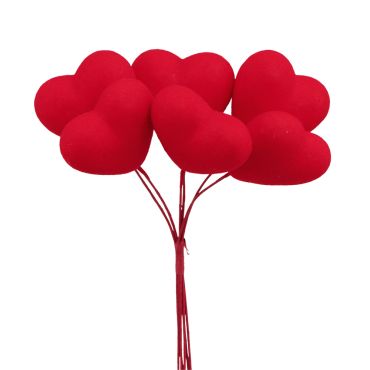 Bouquet de cœurs floqués rouges décoratif Saint-Valentin | jourdefete.com