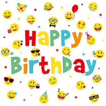 Serviettes anniversaire avec smileys et couleurs vives | jourdefete.com Serviettes anniversaire avec smileys et couleurs vives | jourdefete.com