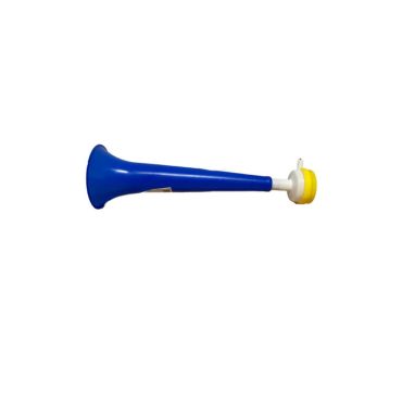 Corne de supporter en plastique bleu et jaune Corne de supporter en plastique bleu et jaune