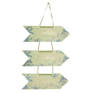 Kit de 3 Flèches Directionnelles Tropical Peacock Dégradé de Vert Amande et Or 30 x 10 cm Recto/Verso + Ruban | jourdefete.com Kit de 3 Flèches Directionnelles Tropical Peacock Dégradé de Vert Amande et Or 30 x 10 cm Recto/Verso + Ruban | jourdefete.com