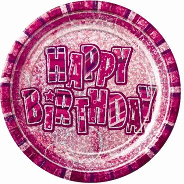 assiettes en carton anniversaire glitz rose assiettes en carton anniversaire glitz rose
