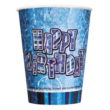 gobelet en carton anniversaire glitz bleu gobelet en carton anniversaire glitz bleu