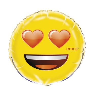 Ballon à l'hélium Emoji yeux en coeur Ballon à l'hélium Emoji yeux en coeur