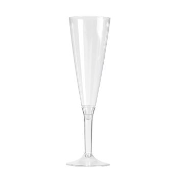 10 Flûtes à Champagne Plastique Pied "Crystal"
