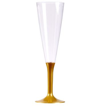 10 Flûtes à Champagne Plastique Pied "Or" 10 Flûtes à Champagne Plastique Pied "Or"