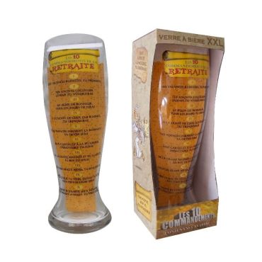 Verre à Bière Géant - 10 Commandements de la Retraite Verre à Bière Géant - 10 Commandements de la Retraite