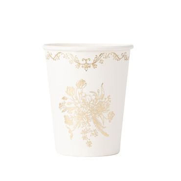 Disposez ces gobelets blancs et dorés de la collection Vintage | jourdefete.com Disposez ces gobelets blancs et dorés de la collection Vintage | jourdefete.com