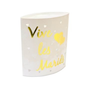 Centre de table lumineux "Vive les Maries !" - Or | jourdefete.com Centre de table lumineux "Vive les Maries !" - Or | jourdefete.com