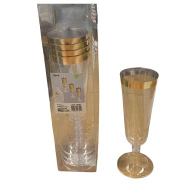 Flûtes à champagne transparentes avec bordure dorée chic | jourdefete.com Flûtes à champagne transparentes avec bordure dorée chic | jourdefete.com
