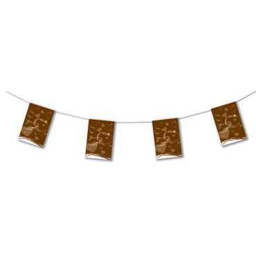 Guirlande papier Mariage Chocolat de 4 mètres avec 8 fanions 20x30 cm Guirlande papier Mariage Chocolat de 4 mètres avec 8 fanions 20x30 cm