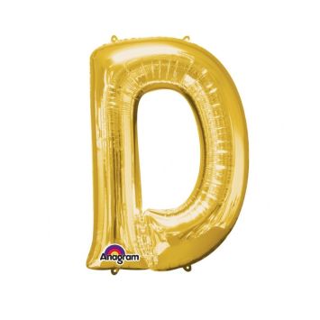 Méga Ballon Hélium - Lettre D - Or