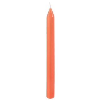 2 bougies flambeau cannelées - 2,2 x 25 cm - Couleur au choix