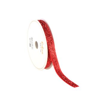 Ruban pailleté - Cadeaux de Noël - 10 mm x 3 m - Couleur au choix