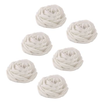 6 bougies en forme de camélia - 5,8 x 2,4 cm - Couleur au choix