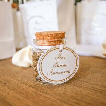 8 Étiquettes Médaillon avec Ruban - Mon Premier Anniversaire