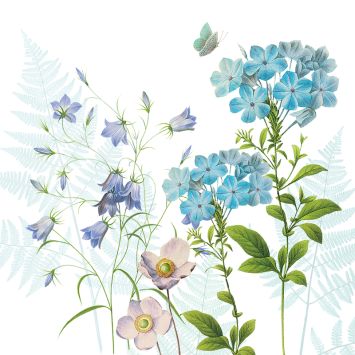 20 serviettes cocktail en papier - 25 x 25 cm - Blue Harmony