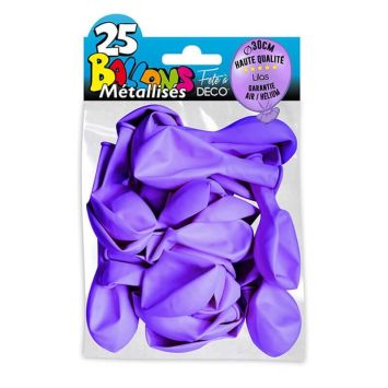 25 Ballons de baudruche métallisés - Violet