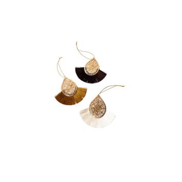 ronds de serviettes gouttes or avec franges trois couleurs | jourdefete.com