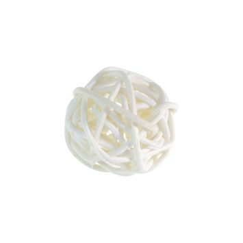 Petites Boules en Rotin x12 - Blanc