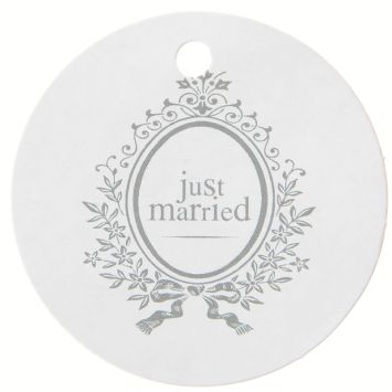 Marque Place Ronds Just Married en 5 cm - Blanc