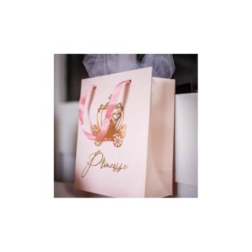 4 Sacs Cadeaux - Princesse Rose & Or - 20 cm
