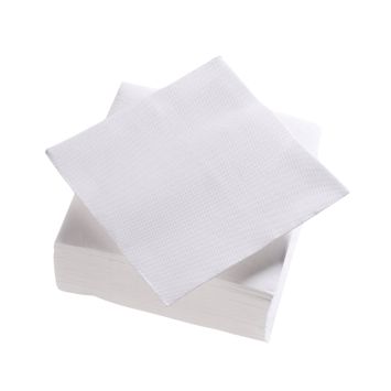 40 serviettes micro-gaufrées en ouate de cellulose - 38 x 38 cm - Couleur Blanc