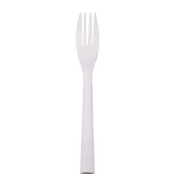 50 fourchettes "Picnik" blanches incassables en polypropylène - 18 cm