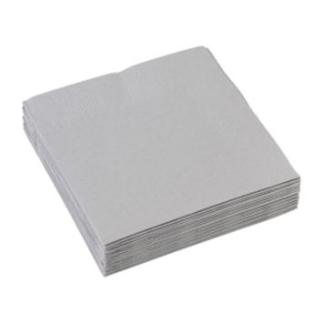Sachet de 20 serviettes cocktail - Gris