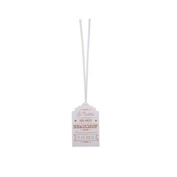 6 Marque-Places Blancs avec Ruban - Collection "Je T'Aime"