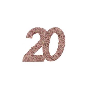 6 Grands Confettis de table - Paillettes Rose Gold - Age au choix