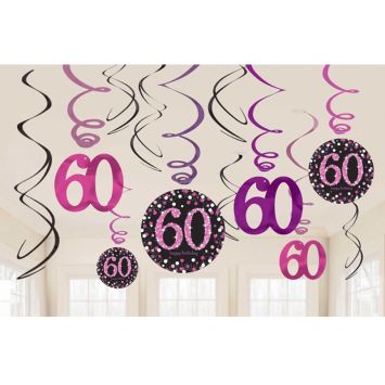 12 Suspensions 60 Ans - Rose / Noir