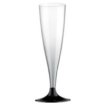 10 Flûtes à Champagne en Plastique - Noir