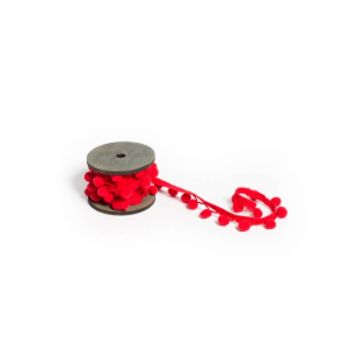 Ruban à Pompons Pérou - Rouge