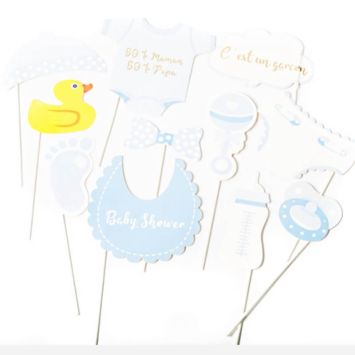 Kit Photobooth Baby Shower Garçon / 11 pièces