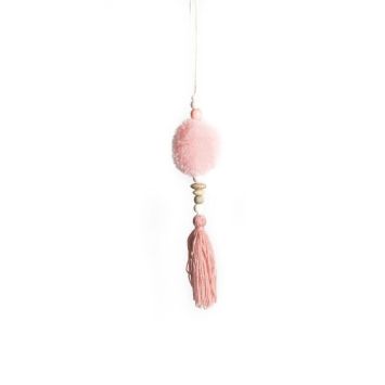 Suspension à Pompons - Rose