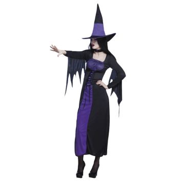 Costume de Sorcière Violette Femme - Taille au Choix