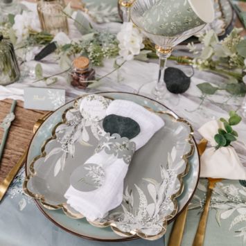 8 assiettes en carton FSC® - 23 x 23 cm - Collection Greenery
