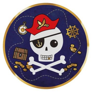 8 assiettes - 22,8 cm - Collection Pirate Rouge | jourdefete.com