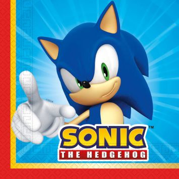Ce lot de 20 serviettes en papier aux couleurs de Sonic va embellir l'anniversaire de votre enfant | jourdefete.com
