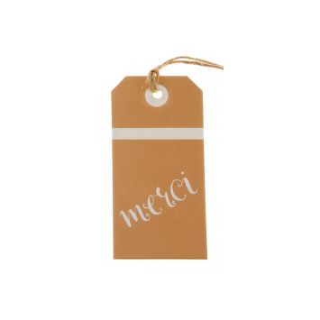 12 Etiquettes "Merci" - Naturel
