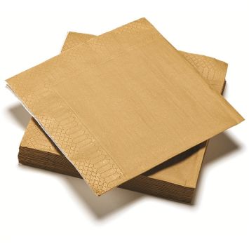 20 Serviettes en Papier - Or