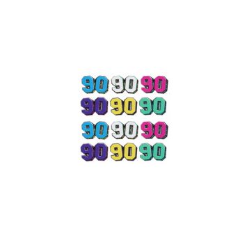 12 confettis annees 90 en bois | jourdefete.com
