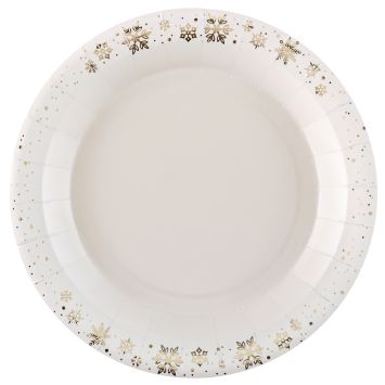 10 assiettes en carton - Noël - Diamètre 22,5 cm - Collection Flocon d'Or - Couleur au choix
