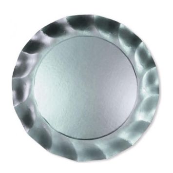 5 SOUS-ASSIETTES VAGUES EN CARTON - ARGENT SATINÉ | JOURDEFETE.COM