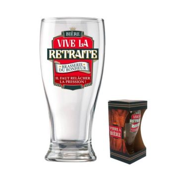 Verre à bière "Vive la Retraite"