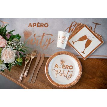 10 Assiettes en carton - Apéro Party Rose Gold