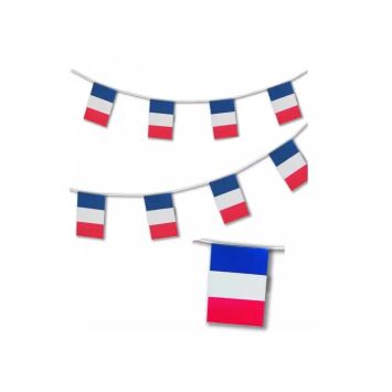 guirlande pvc 20 pavillons tricolore france | jourdefete.com
