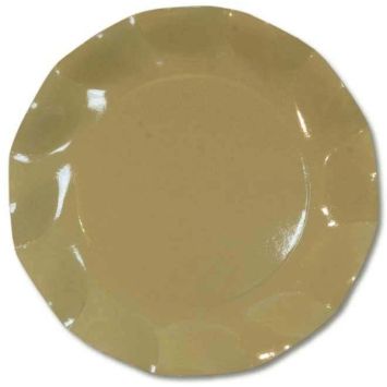 Petites Assiettes Vagues Rondes en Carton Taupe 